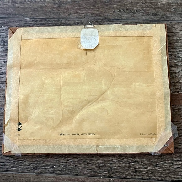 Vintage Oil Painting On Foil Picture Of Small Boats, UK Print 7/9 Inch - Picture 3 of 8